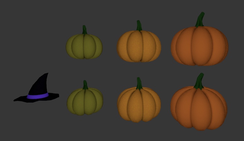 【3Dモデル】ジャック・オ・ランタン オーナメント(2色セット)