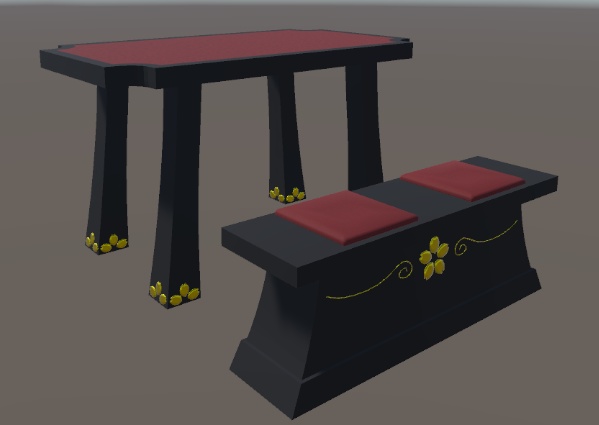 【3Dモデル】オリエンタルダイニングセット