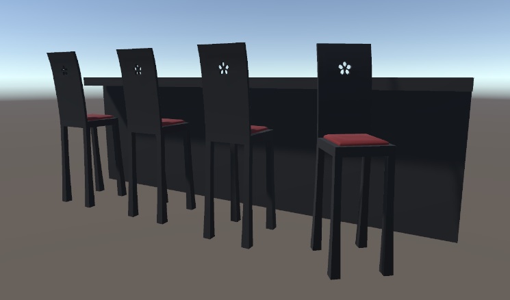 【3Dモデル】オリエンタルダイニングセット