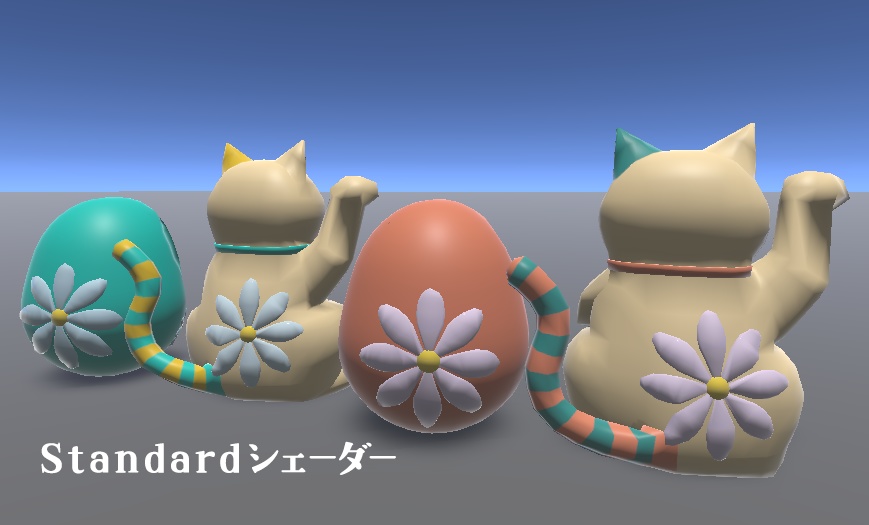 【3Dモデル】レトロモダン置物 まねきねこ・だるま(桜・ターコイズ)