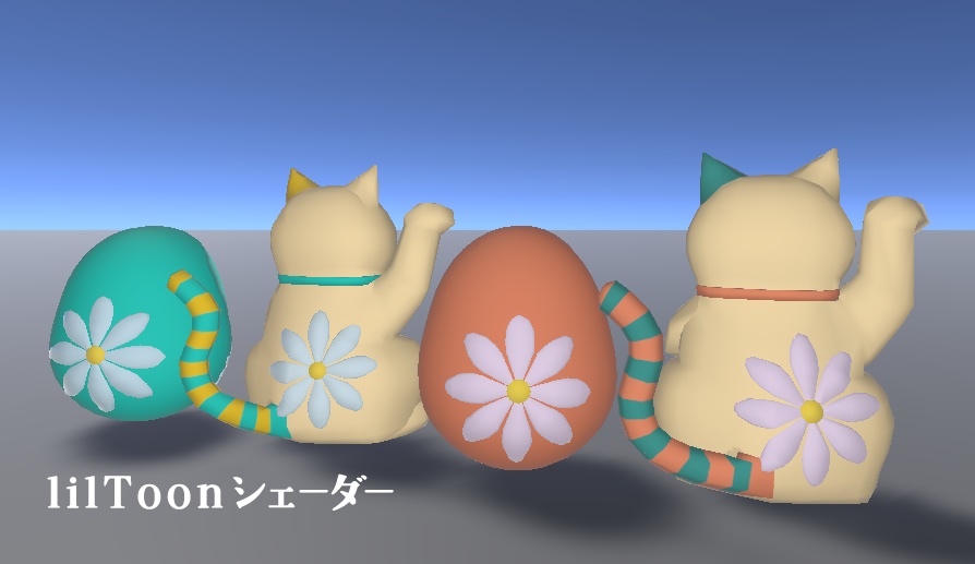 【3Dモデル】レトロモダン置物 まねきねこ・だるま(桜・ターコイズ)