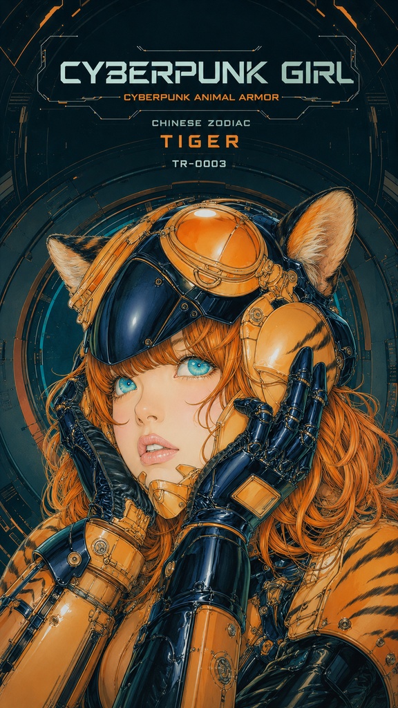 【AI生成】Cyberpunk Girl / Animal Armor 十二支セット Vol.1