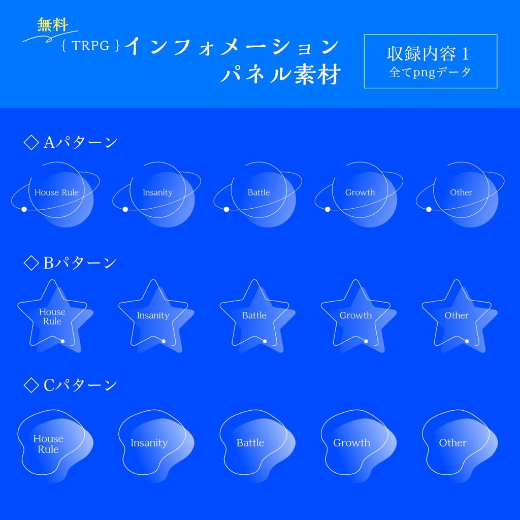 【TRPG素材】インフォメーションパネル素材