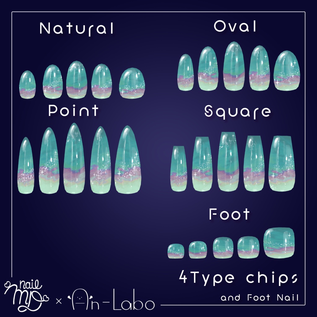 【100アバター以上対応】HoroNail【VRネイルチップ】【MDollnail対応】#あんらぼぶい