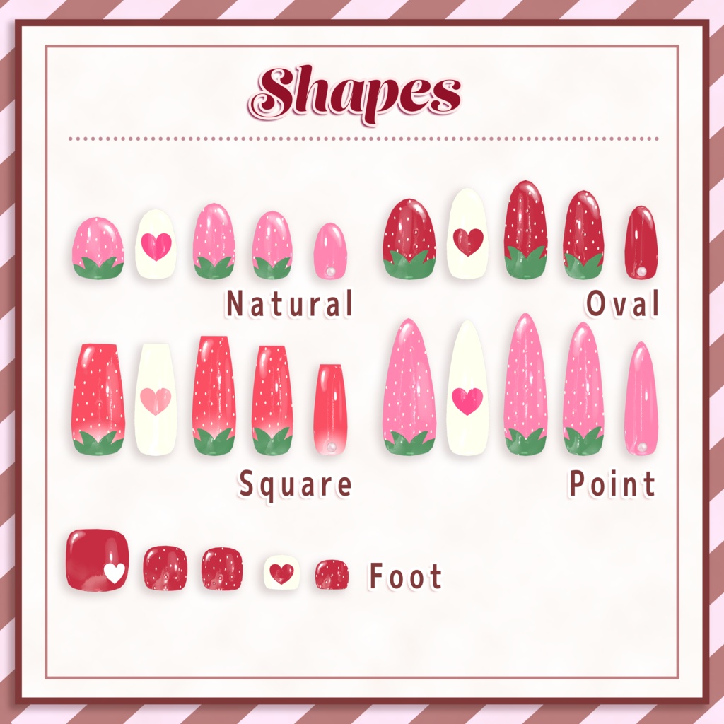 【100アバター以上対応】BerryValentineNail【MDollnail対応】 #あんらぼぶい