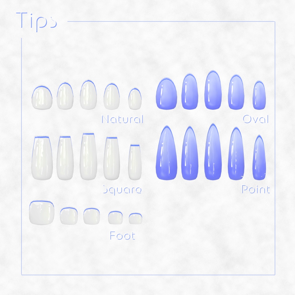 【かんたん着用】SkinnyFrenchNail【VRネイルチップ】【MDollnail対応】#あんらぼぶい