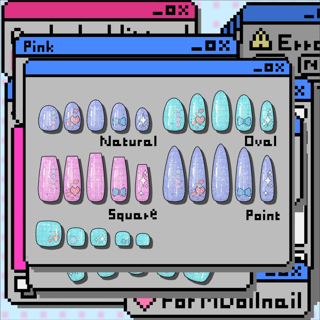 【かんたん着用】PixelFancyNail【VRネイルチップ】【MDollnail対応】#あんらぼぶい