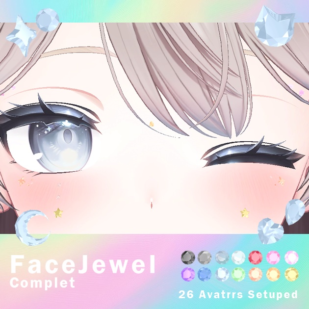 【26アバター対応】FaceJewel Complete【Vanadizコラボ】【フェイスクリスタル】