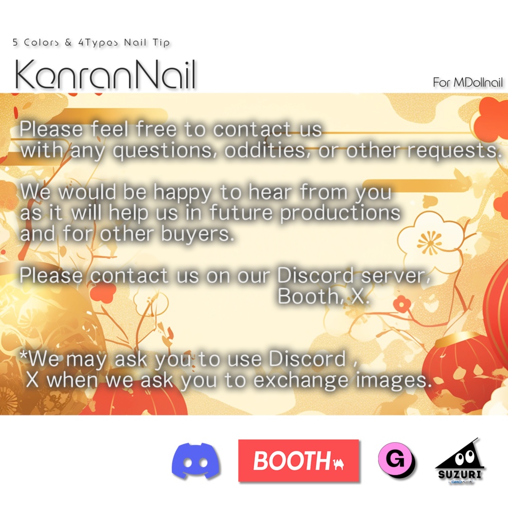 【かんたん着用】KenranNail【VRネイルチップ】【MDollnail対応】#あんらぼぶい