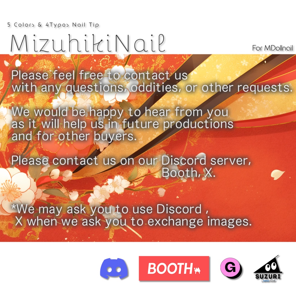 【かんたん着用】MizuhikiNail【VRネイルチップ】【MDollnail対応】#あんらぼぶい