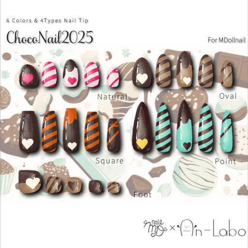 【かんたん着用】ChocoNail2025【VRネイルチップ】【MDollnail対応】#あんらぼぶい/ Avatar/ Avatar