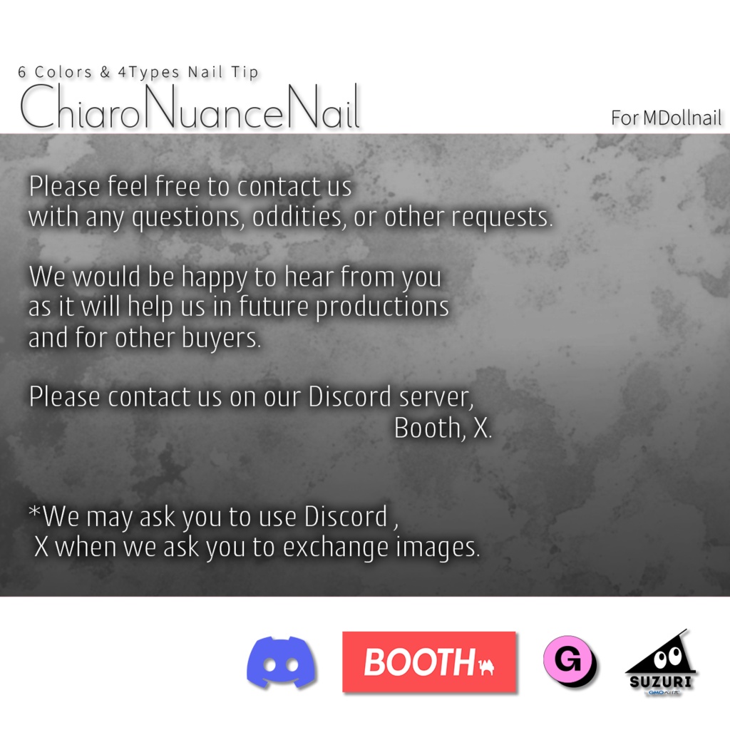 【かんたん着用】ChiaroNuanceNail【VRネイルチップ】【MDollnail対応】#あんらぼぶい