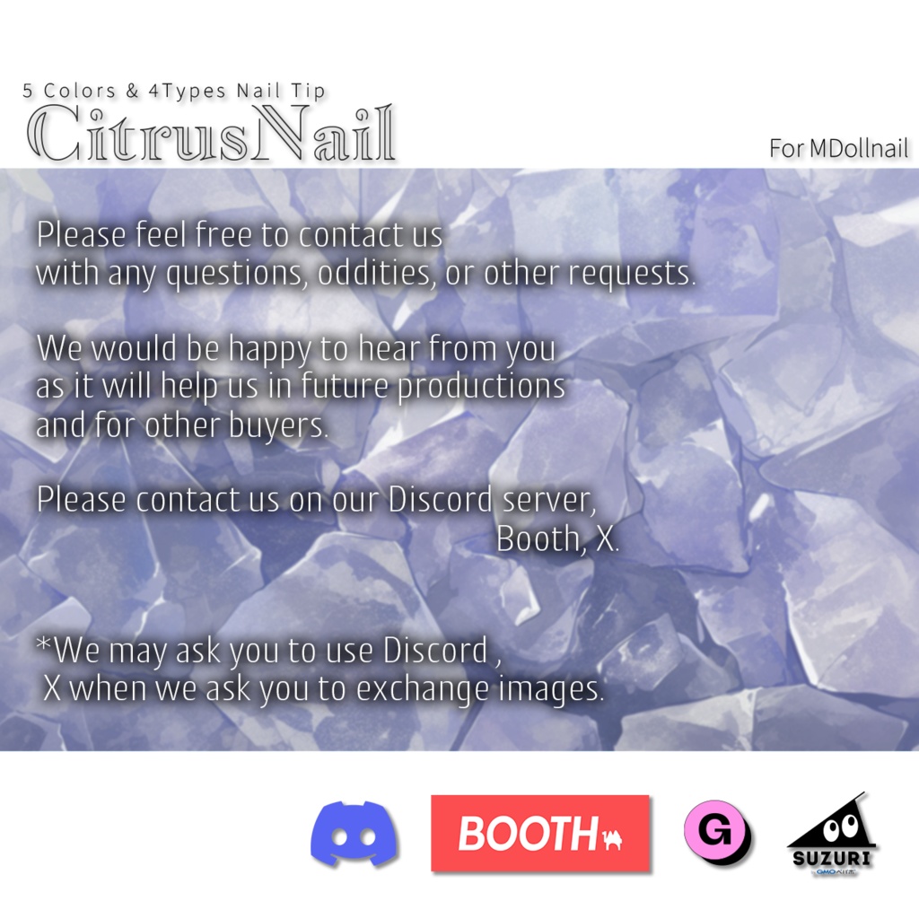 【かんたん着用】CitrusNail【VRネイルチップ】【MDollnail対応】#あんらぼぶい