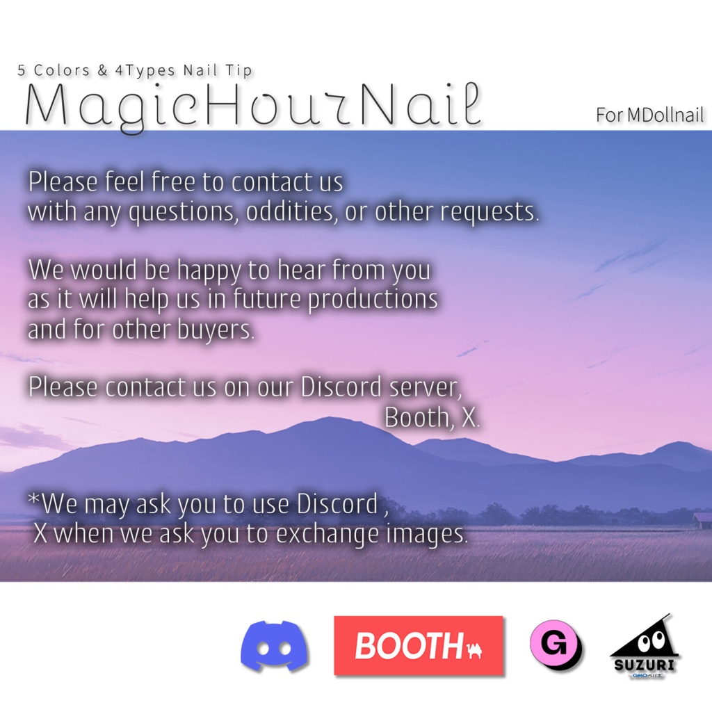 【かんたん着用】MagicHourNail【VRネイルチップ】【MDollnail対応】#あんらぼぶい