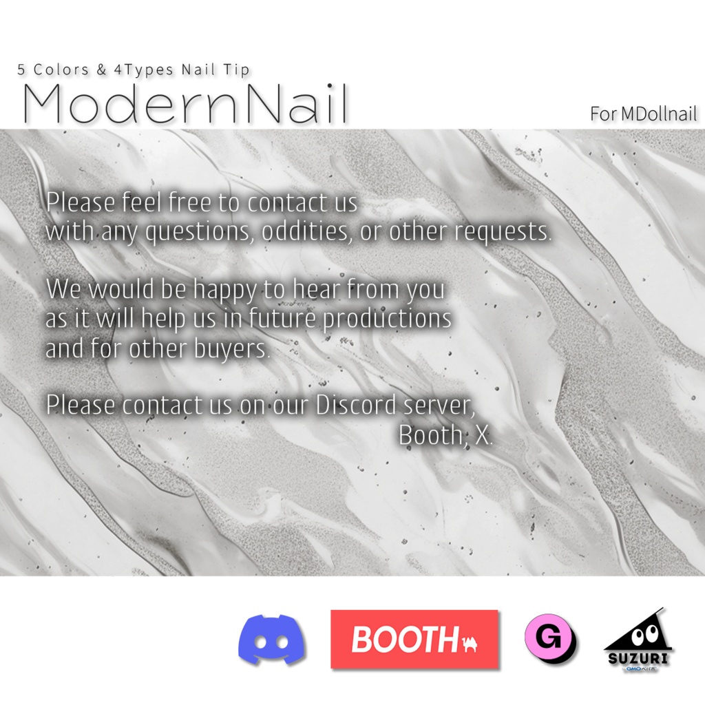 【かんたん着用】ModernNail【VRネイルチップ】【MDollnail対応】#あんらぼぶい