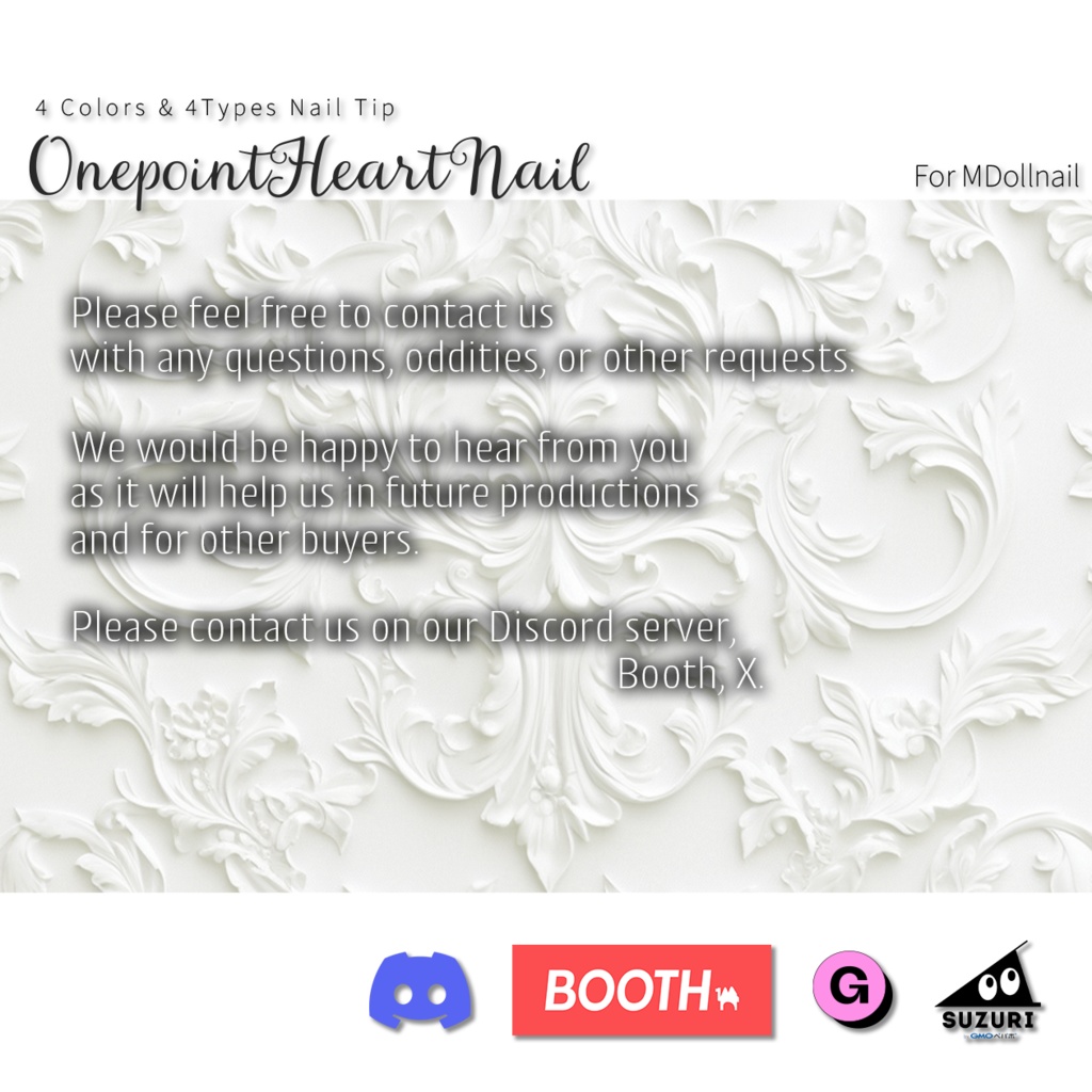 【かんたん着用】OnepointHeartNail【VRネイルチップ】【MDollnail対応】#あんらぼぶい