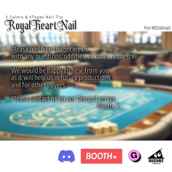 【かんたん着用】RoyalHeartNail【VRネイルチップ】【MDollnail対応】#あんらぼぶい