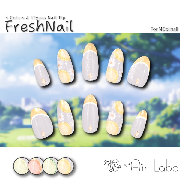 【かんたん着用】FreshNail【VRネイルチップ】【MDollnail対応】#あんらぼぶい
