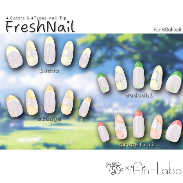 【かんたん着用】FreshNail【VRネイルチップ】【MDollnail対応】#あんらぼぶい