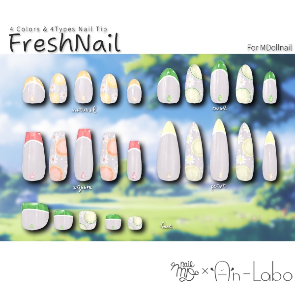 【かんたん着用】FreshNail【VRネイルチップ】【MDollnail対応】#あんらぼぶい