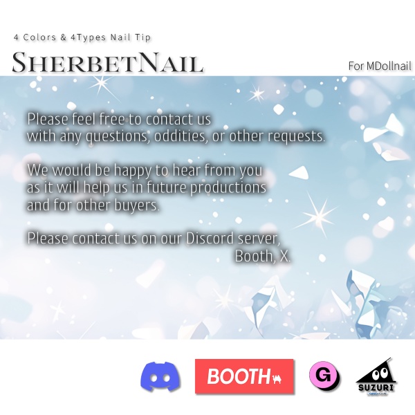 【かんたん着用】SherbetNail【VRネイルチップ】【MDollnail対応】#あんらぼぶい