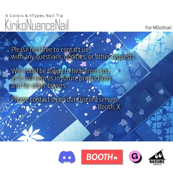 【かんたん着用】KirikoNuanceNail【VRネイルチップ】【MDollnail対応】#あんらぼぶい