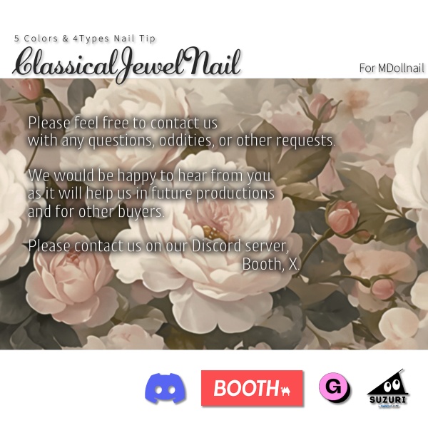 【かんたん着用】ClassicalJewelNail【VRネイルチップ】【MDollnail対応】#あんらぼぶい