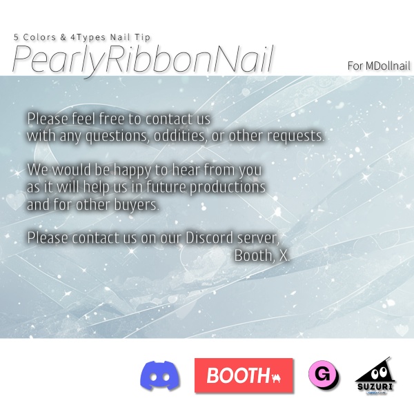 【かんたん着用】PearlyRibbonNail【VRネイルチップ】【MDollnail対応】#あんらぼぶい