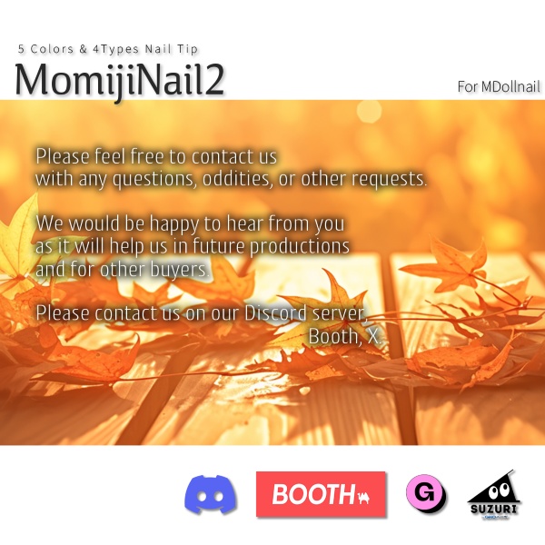 【かんたん着用】MomijiNail2【VRネイルチップ】【MDollnail対応】#あんらぼぶい