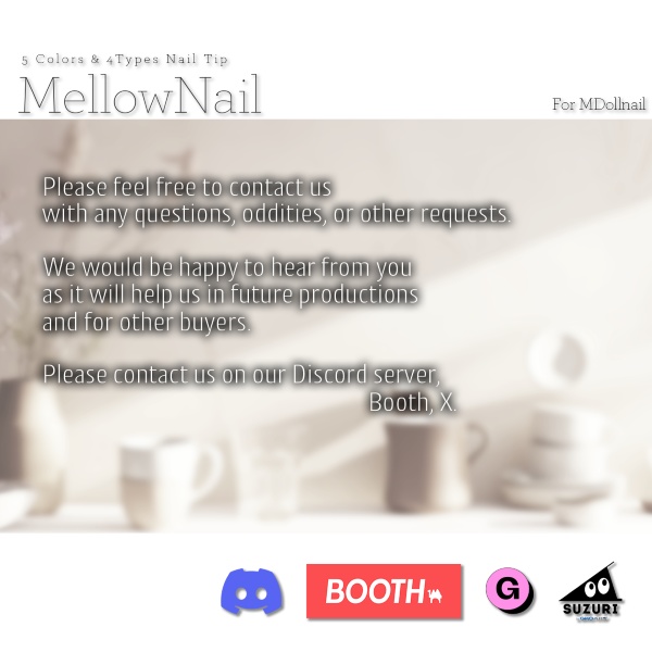 【リリースセール中!!】【かんたん着用】MellowNail【VRネイルチップ】【MDollnail対応】#あんらぼぶい