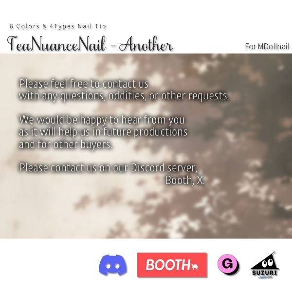 【リリースセール中!!】【かんたん着用】TeaNuanceNailAnother【VRネイルチップ】【MDollnail対応】#あんらぼぶい