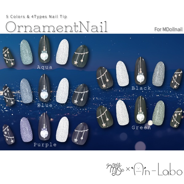 【リリースセール中!!】【かんたん着用】OrnamentNail【VRネイルチップ】【MDollnail対応】#あんらぼぶい