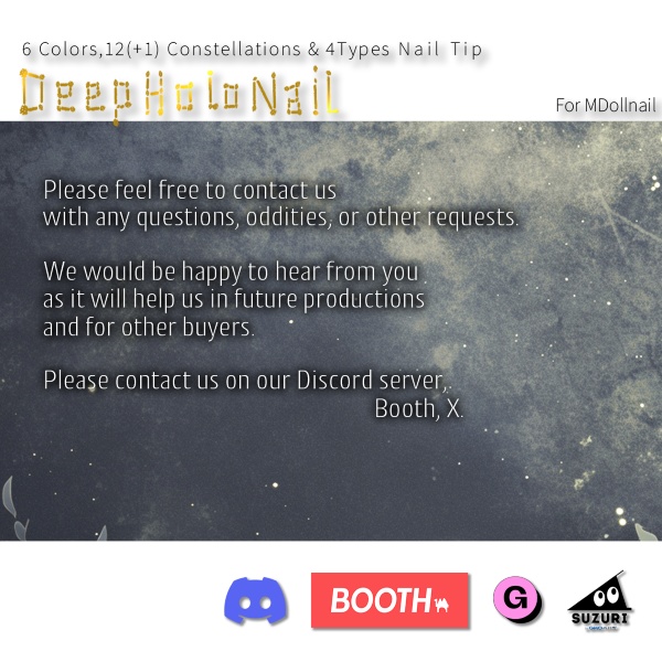 【リリースセール中!!】【かんたん着用】DeepHoroNail【VRネイルチップ】【MDollnail対応】#あんらぼぶい