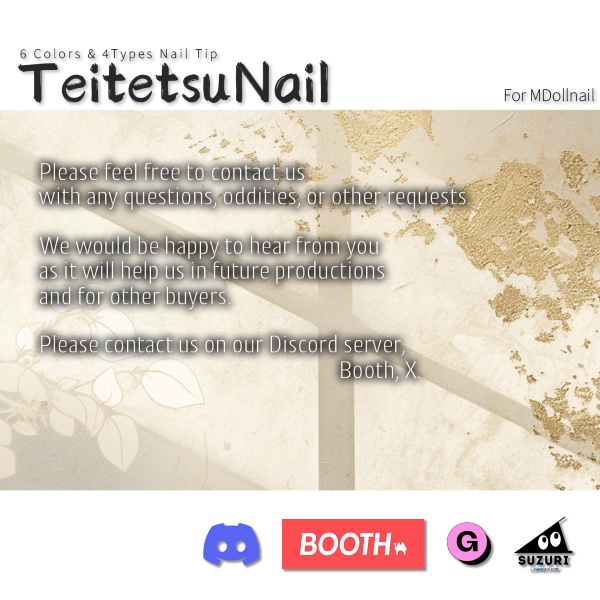 【リリースセール中!!】【かんたん着用】TeitetsuNail【VRネイルチップ】【MDollnail対応】#あんらぼぶい