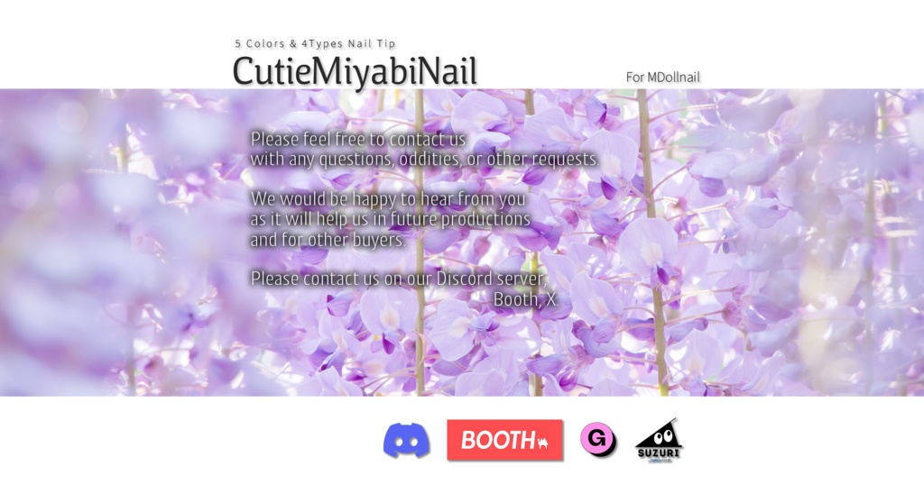 【リリースセール中!!】【かんたん着用】CutieMiyabiNail【VRネイルチップ】【MDollnail対応】#あんらぼぶい