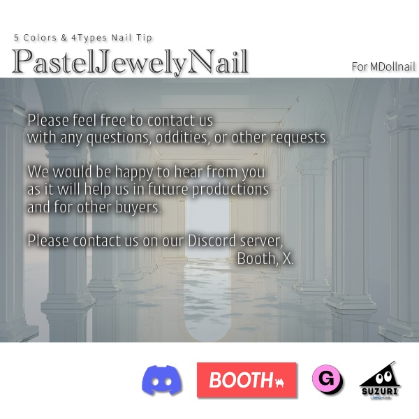 【リリースセール中!!】【かんたん着用】PastelJewelyNail【VRネイルチップ】【MDollnail対応】#あんらぼぶい