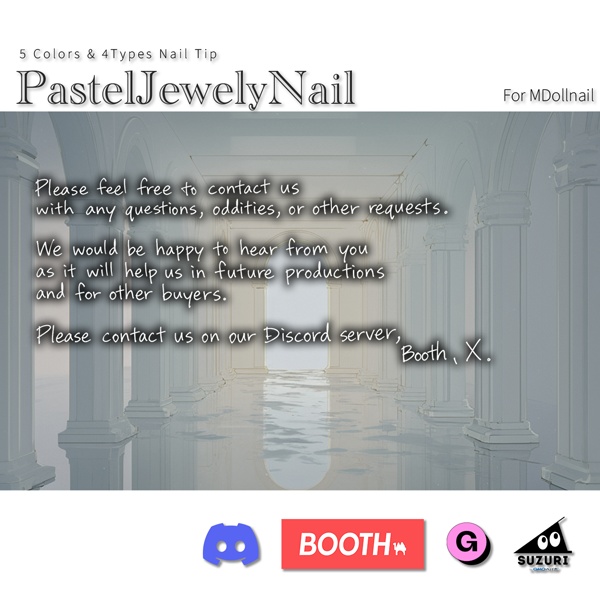 【かんたん着用】PastelJewelyNail【VRネイルチップ】【MDollnail対応】#あんらぼぶい