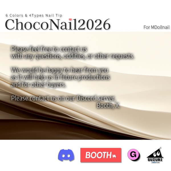 【リリースセール中!!】【かんたん着用】ChocoNail2026【VRネイルチップ】【MDollnail対応】#あんらぼぶい