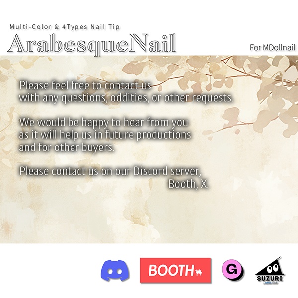 【リリースセール中!!】【かんたん着用】ArabesqueNail【VRネイルチップ】【MDollnail対応】#あんらぼぶい