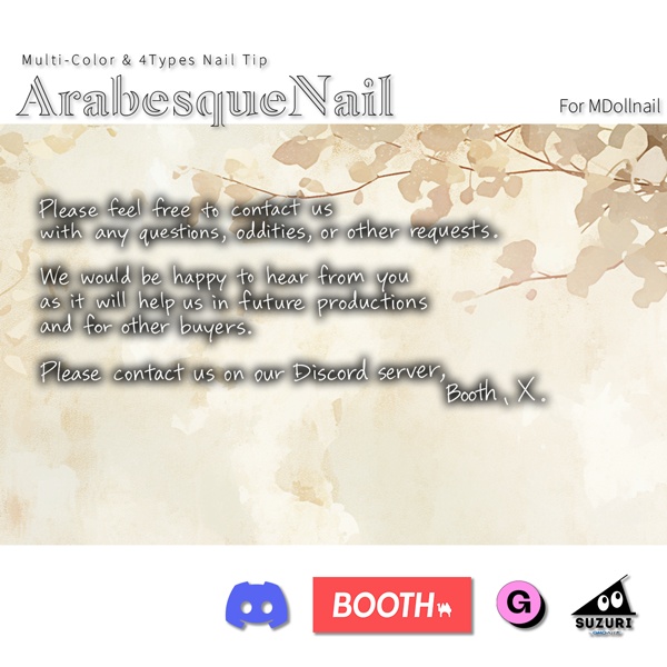 【かんたん着用】ArabesqueNail【VRネイルチップ】【MDollnail対応】#あんらぼぶい