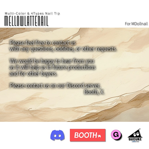 【リリースセール中!!】【かんたん着用】MellowLatteNail【VRネイルチップ】【MDollnail対応】#あんらぼぶい