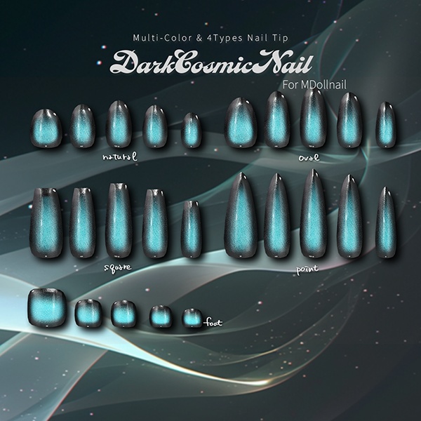 【リリースセール中!!】【かんたん着用】DarkCosmicNail【VRネイルチップ】【MDollnail対応】#あんらぼぶい