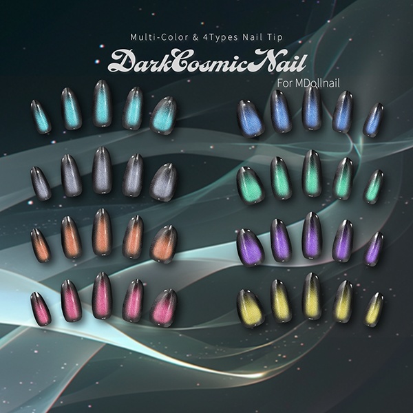 【リリースセール中!!】【かんたん着用】DarkCosmicNail【VRネイルチップ】【MDollnail対応】#あんらぼぶい