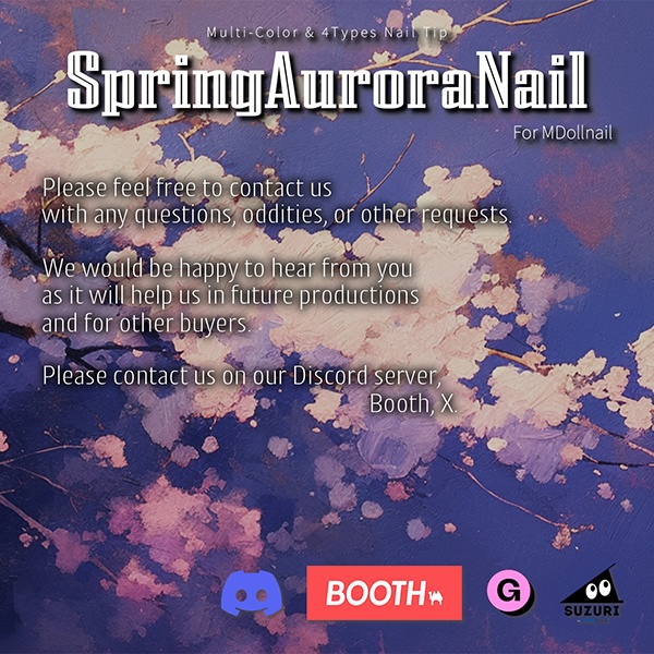【リリースセール中!!】【かんたん着用】SpringNailCollection【VRネイルチップ】【MDollnail対応】#あんらぼぶい