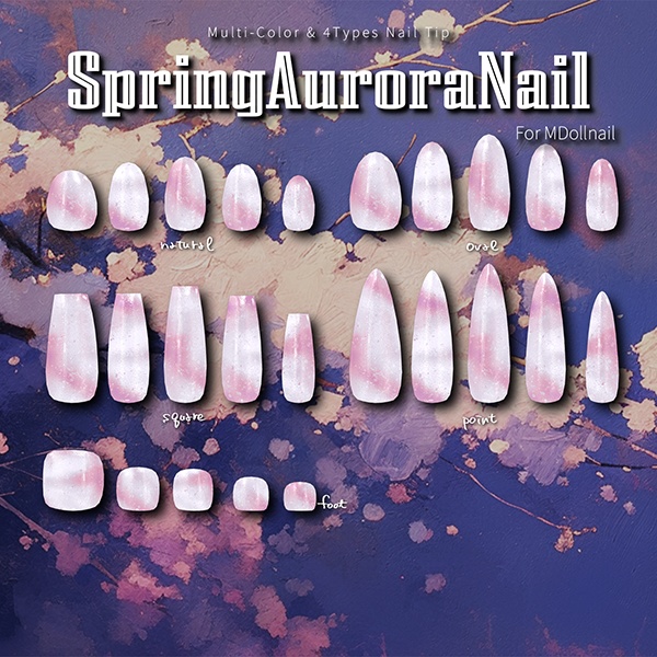 【リリースセール中!!】【かんたん着用】SpringNailCollection【VRネイルチップ】【MDollnail対応】#あんらぼぶい