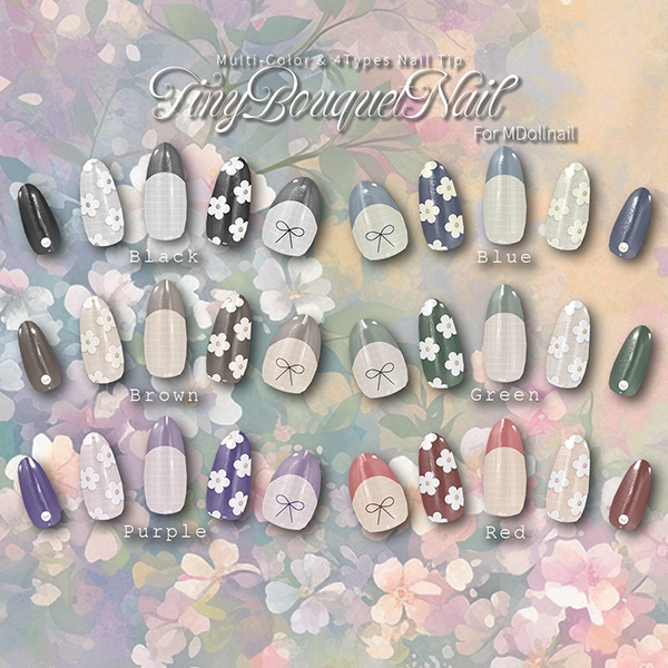 【かんたん着用】TinyBouquetNail【VRネイルチップ】【MDollnail対応】#あんらぼぶい