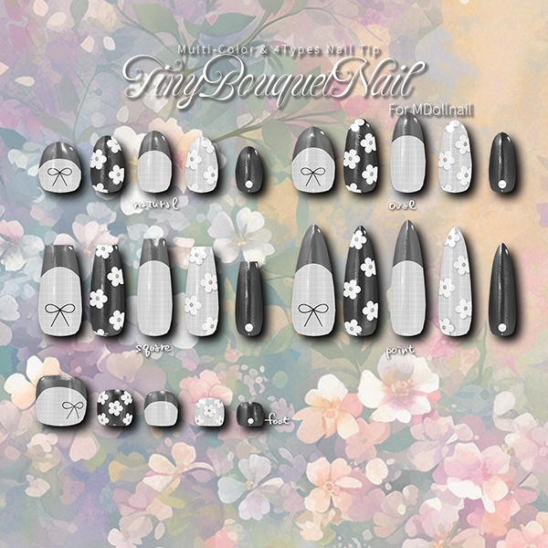 【リリースセール中!!】【かんたん着用】TinyBouquetNail【VRネイルチップ】【MDollnail対応】#あんらぼぶい