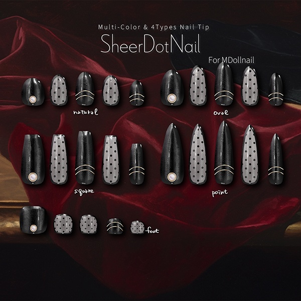 【かんたん着用】SheerDotNail【VRネイルチップ】【MDollnail対応】#あんらぼぶい