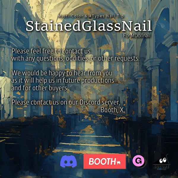 【リリースセール中!!】【かんたん着用】StainedGlassNail【VRネイルチップ】【MDollnail対応】#あんらぼぶい