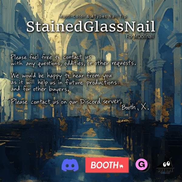 【かんたん着用】StainedGlassNail【VRネイルチップ】【MDollnail対応】#あんらぼぶい